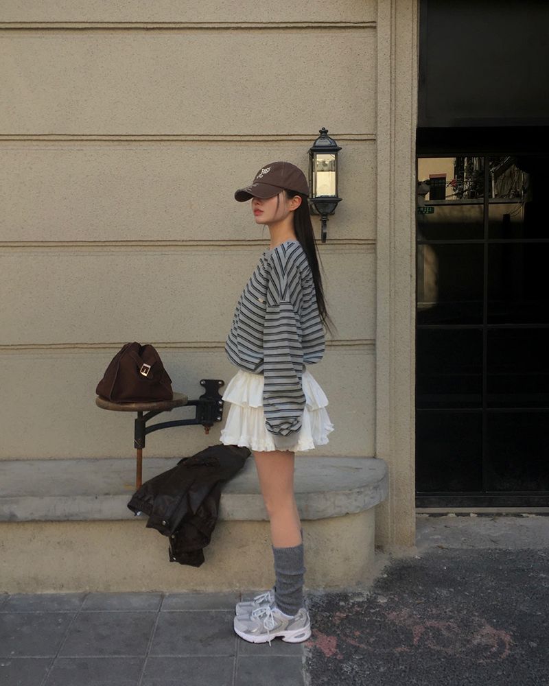 [Bellide made] HATE, STRIPE ROUND TRAINER