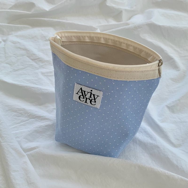 classic pouch_dot small skyblue