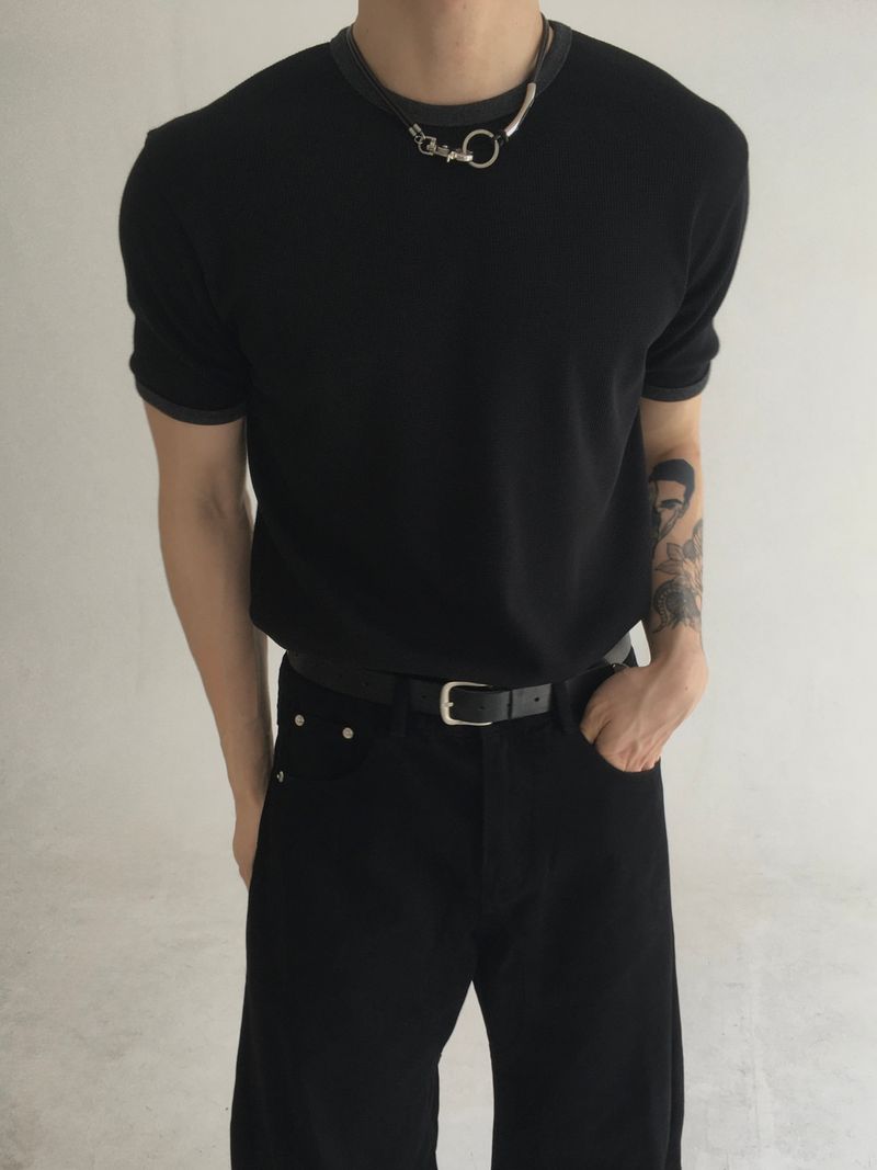 EGONLEO(エゴンレオ)の「waffle ringer short sleeve(3colors)(Tops)」
