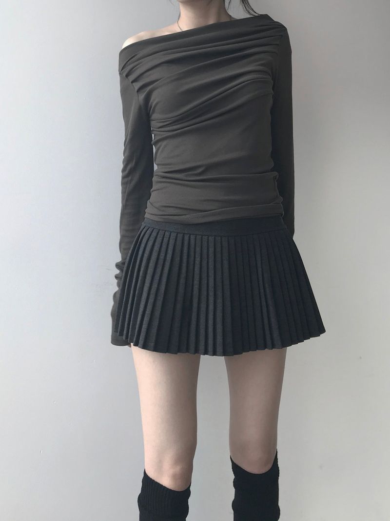 pony pleats skirt (3c)