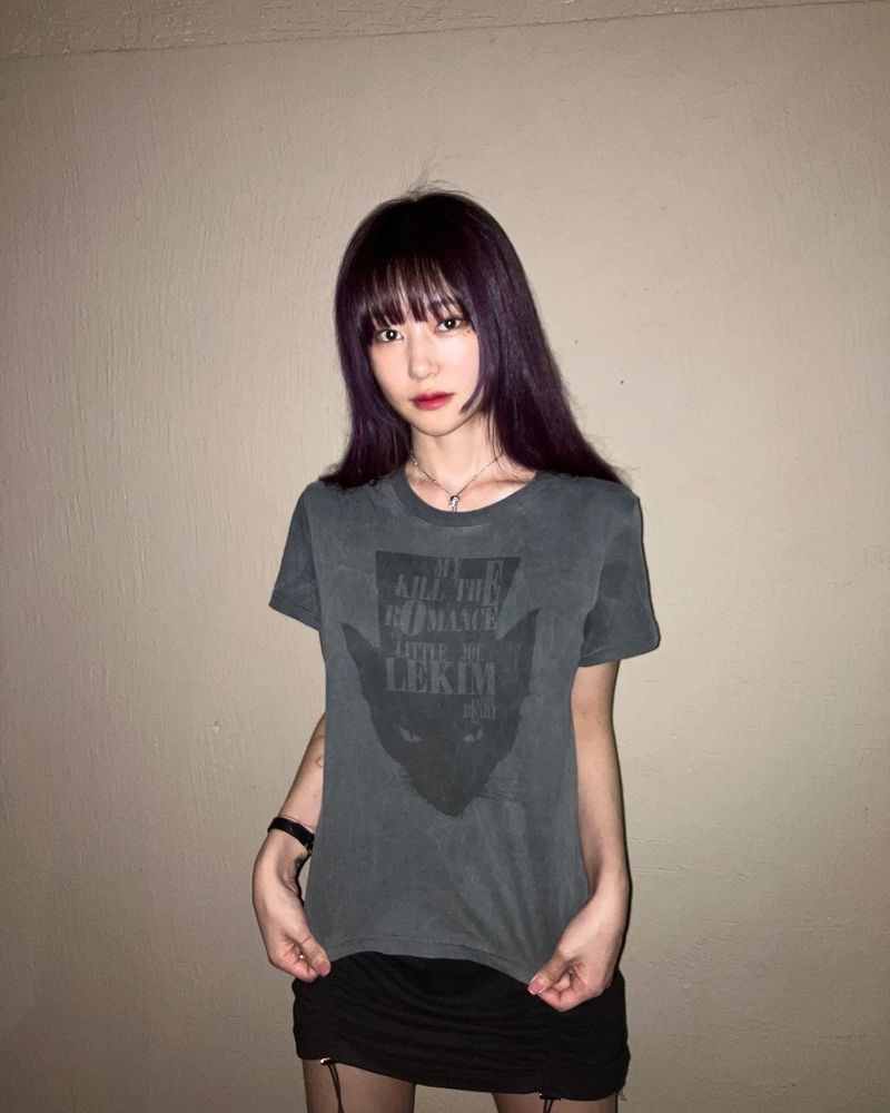 LEKIM DEVILL CAT T-SHIRT PIGMENT BLACK (WOMAN)