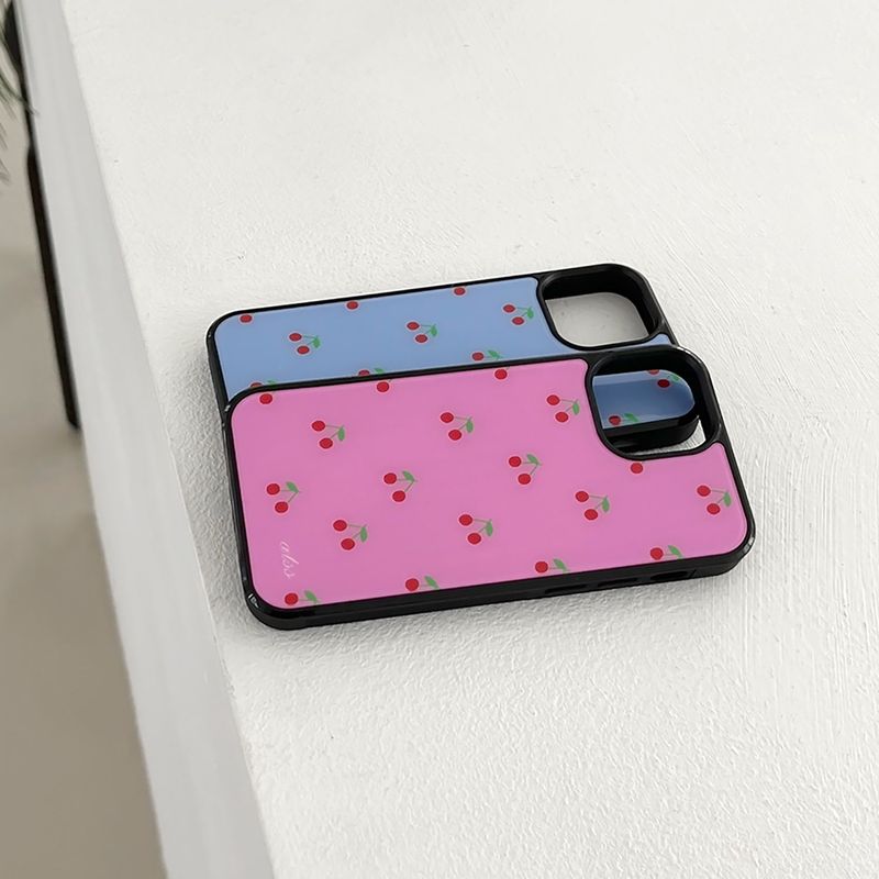 cherry glossy glass bumper case (conflower blue)