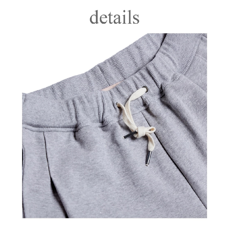 BERMUDA PLEATS WIDE SWEAT SHORTS_GRAY