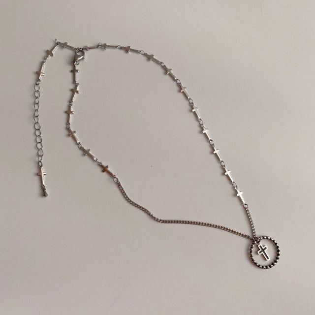 ky Coin Black Cross Two Way Necklace