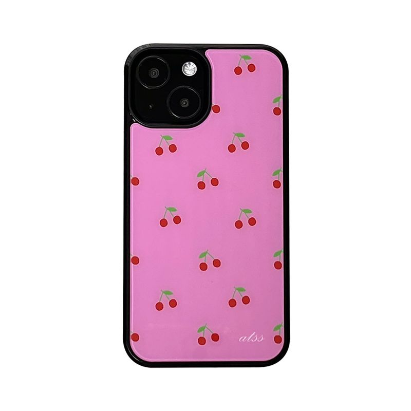 allthesamestudio(オールザセイムスタジオ)の「cherry glossy glass bumper case (pink)(Smartphone Accessories)」