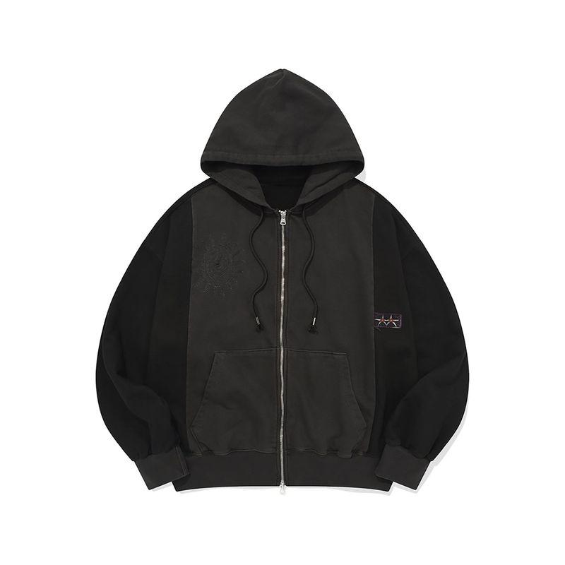 karactor（カラクター）の「Garment dyed hooded zip-up / Pigment black（Tops）」