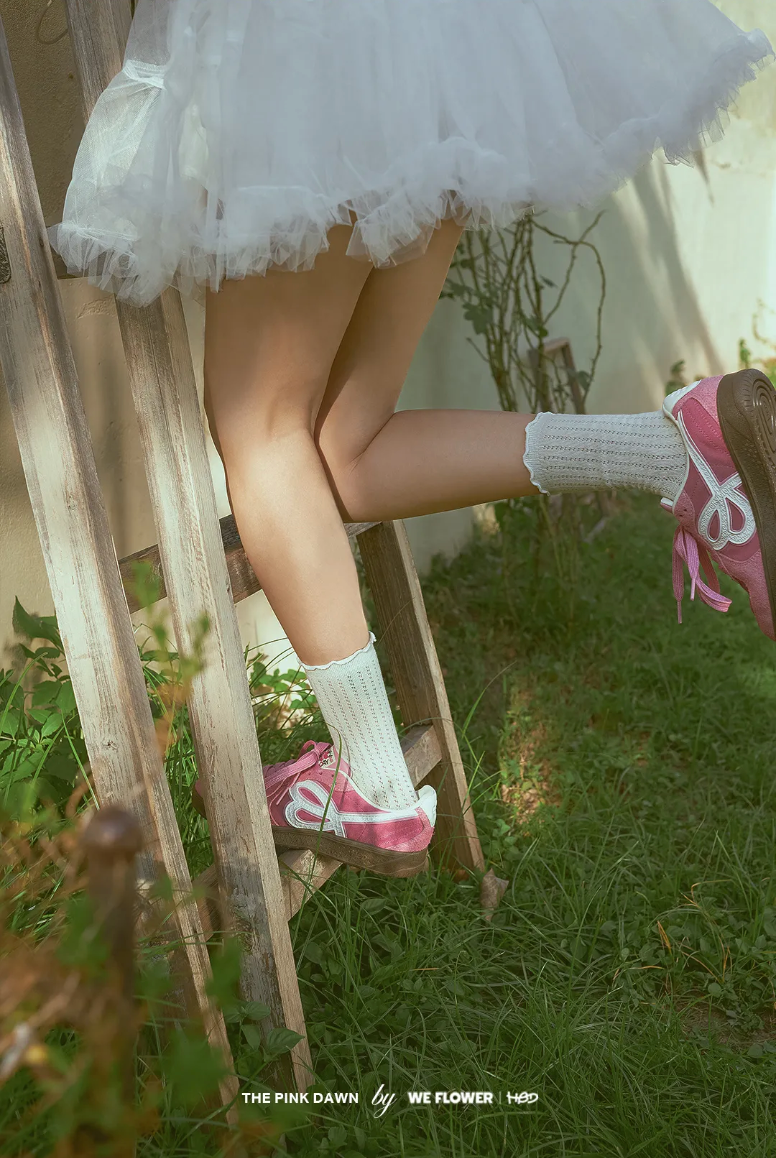 HBD/We Flower Joint Name Retro German Training Shoes - PINK