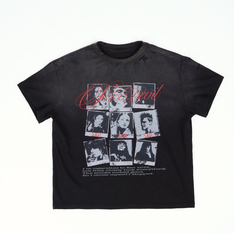 SEXXDEVIL Portrait Grid Distressed Tee