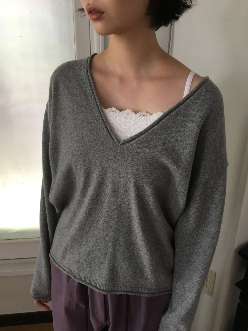 Luro V-neck knit (8color)