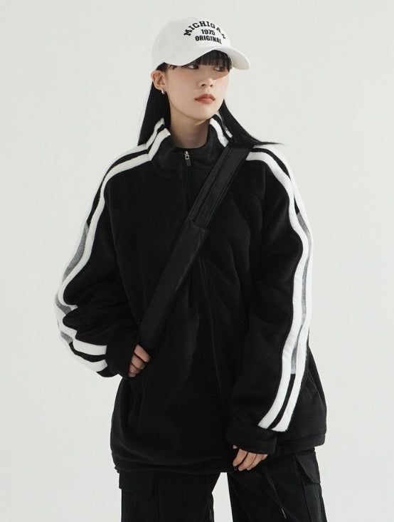 Side Track Over-fit Fleece zip-up Jacket