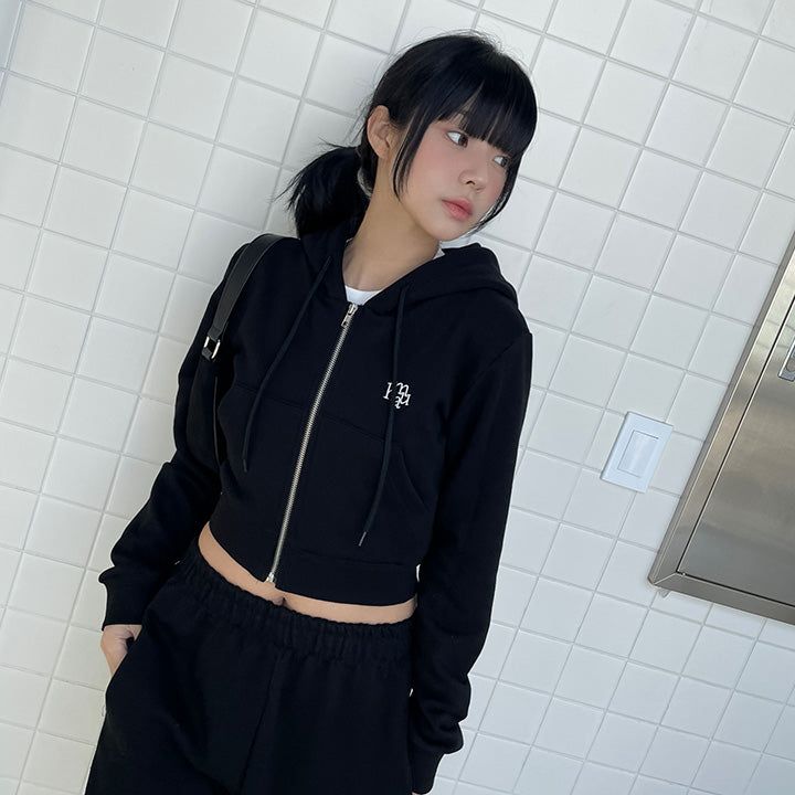 [2TYPE] LOGO POINT TRAINING CROP HOOD ZIPUP