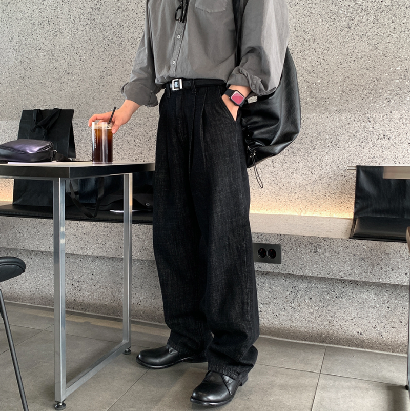 Made Pintuck Raw Paper Wide Denim