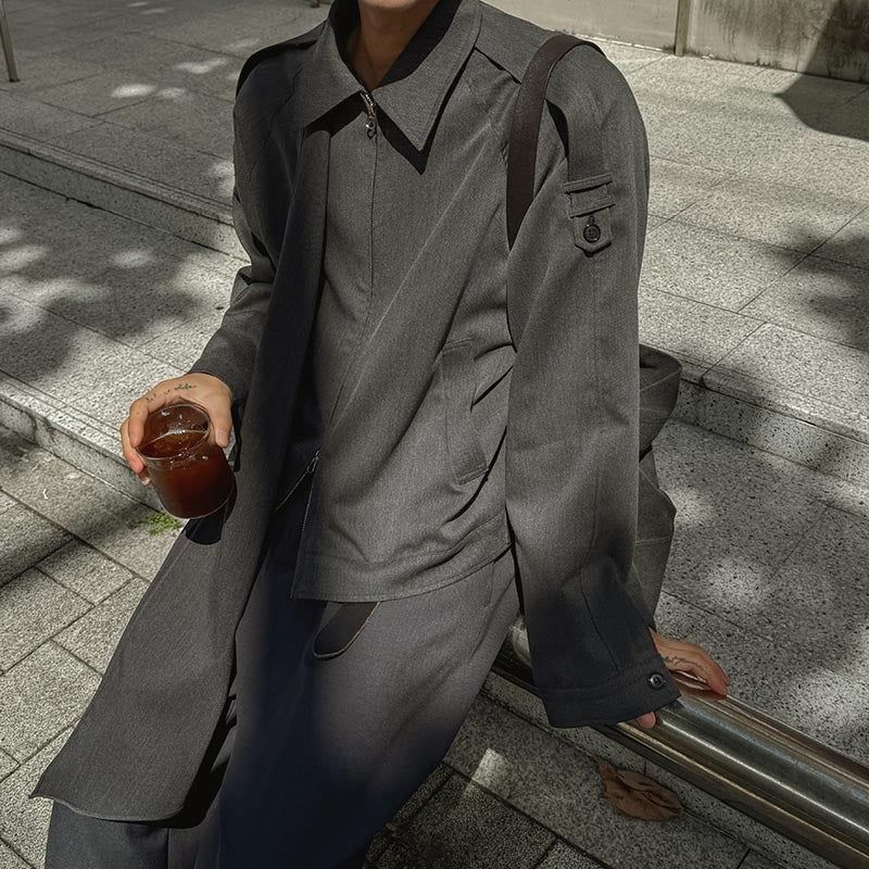 ASCLO Scarf Trench Jacket (2color)