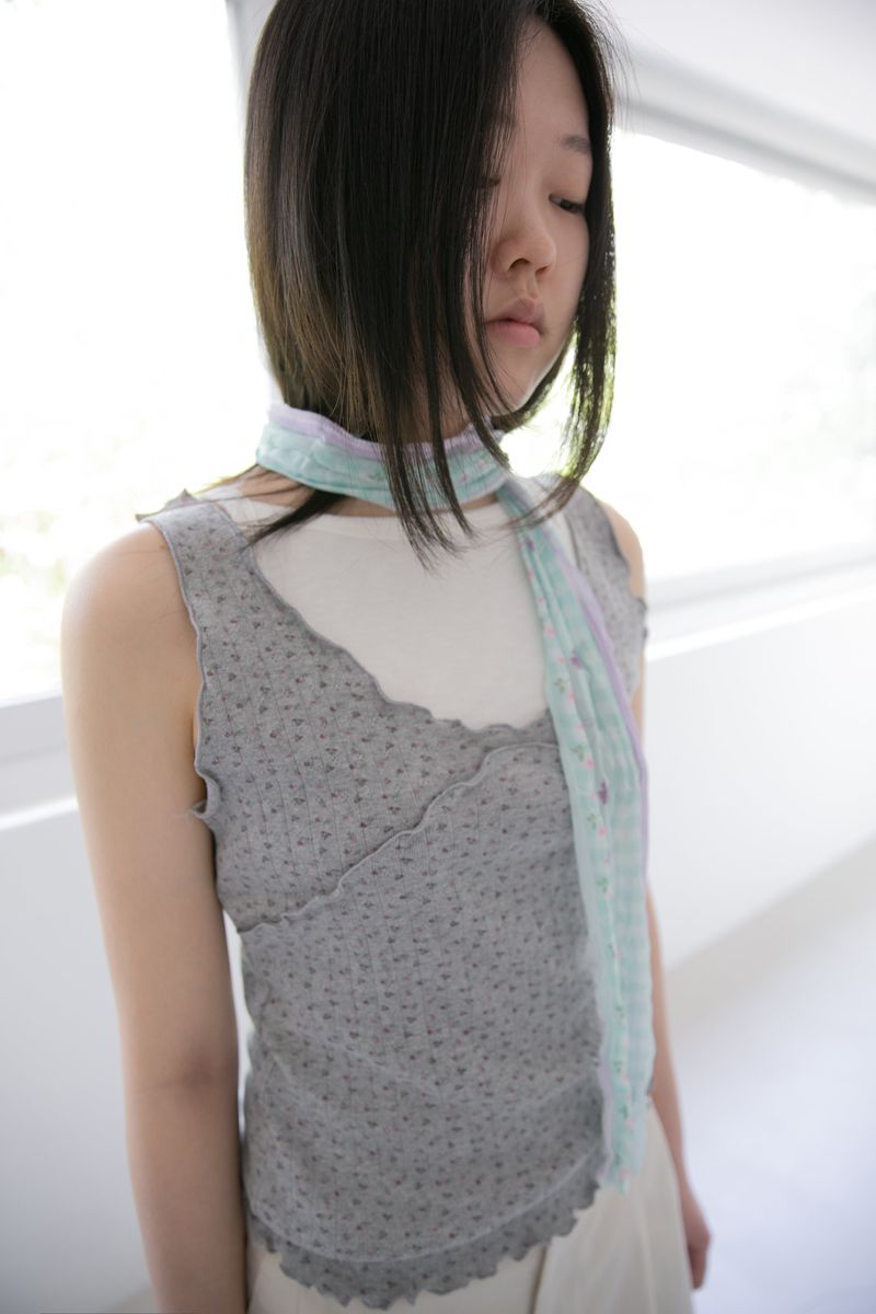 flower check long scarf(2colors)