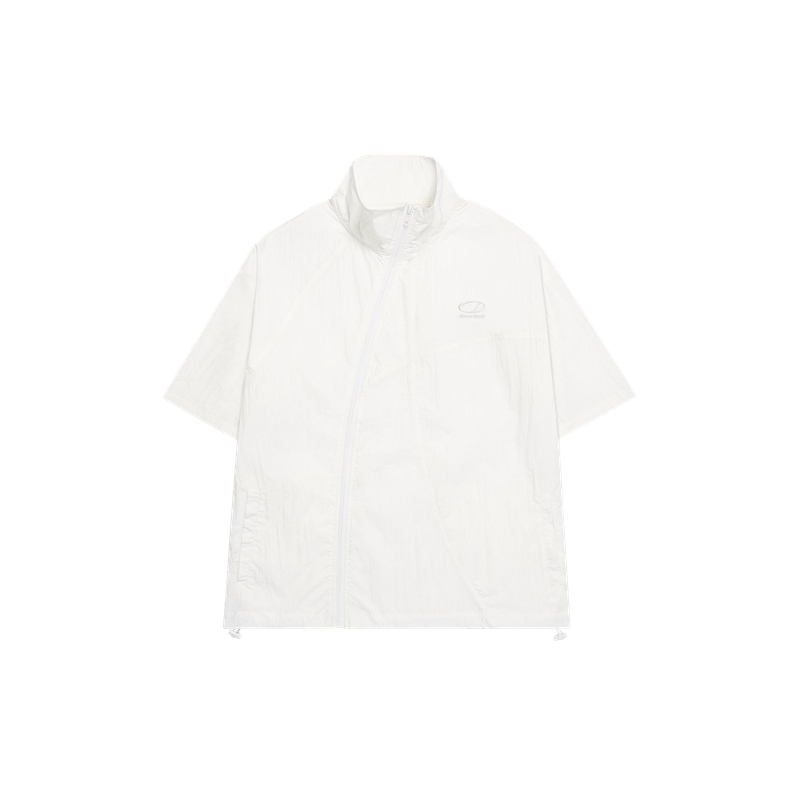 Diagonal Cut Half Windbreaker - 2COLOR