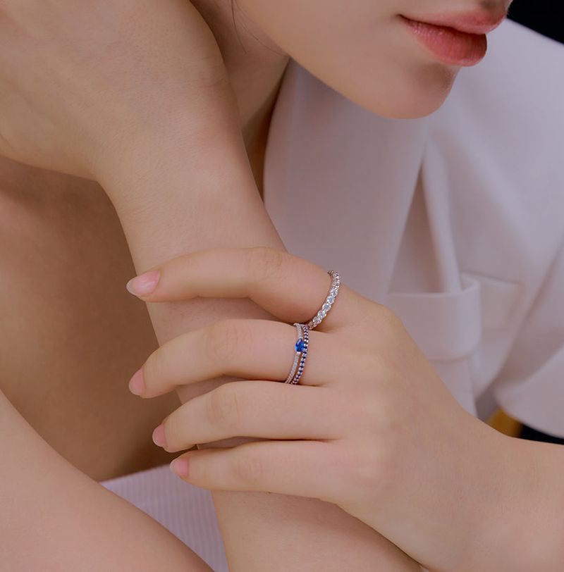 Sapphire Water Drop Ring