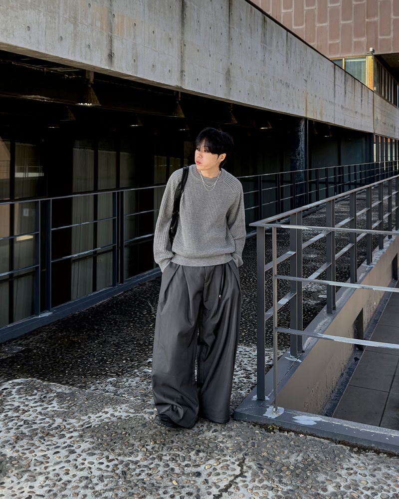 Ian Double-Pleat Wide Slacks