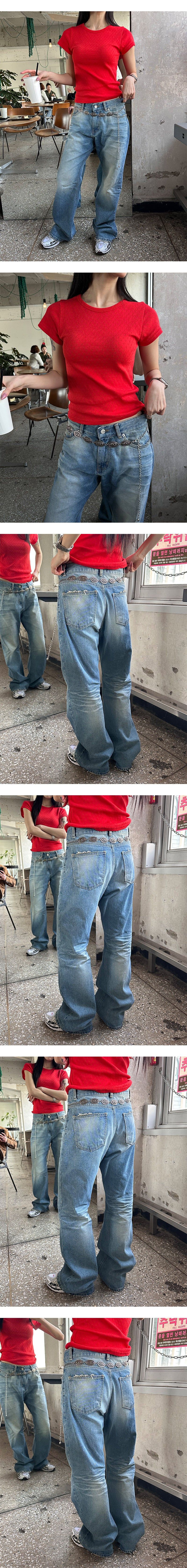 [UNISEX] VINTAGE DAMAGE DENIM PANTS