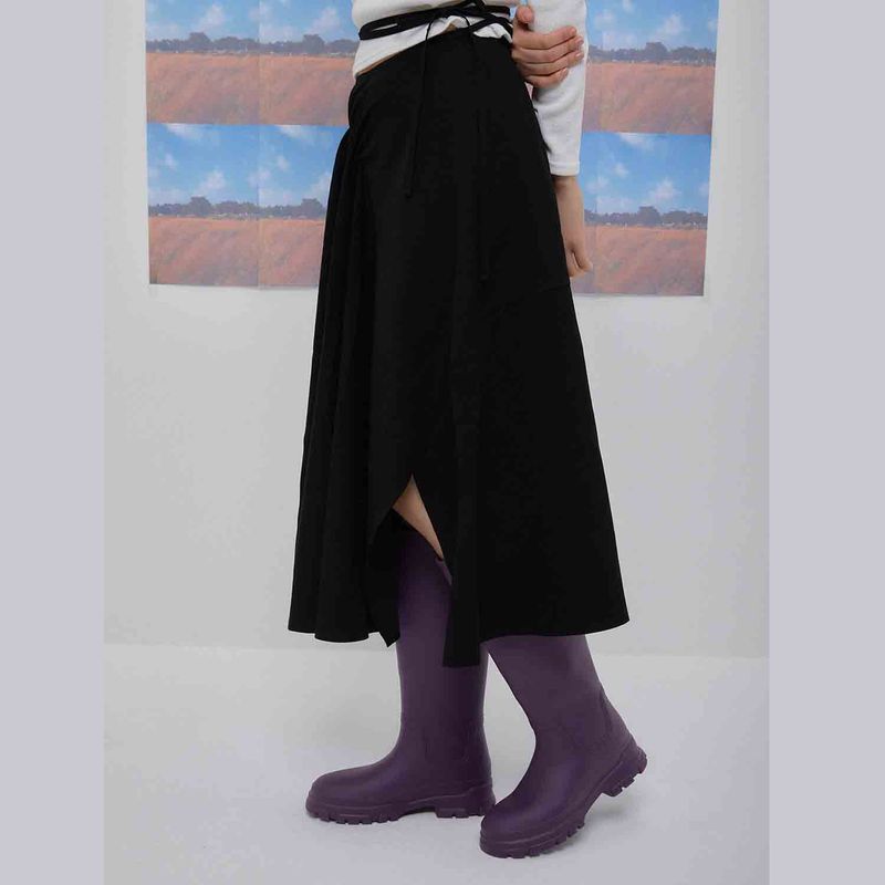 Claire shirring long skirt