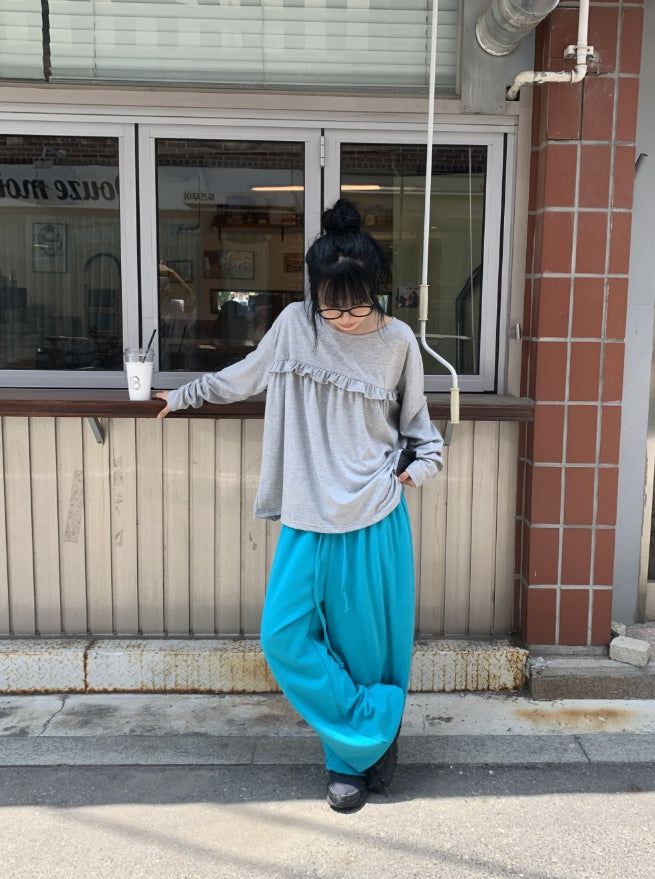 26SS★ [BAONHAUS] Alt Color Banding Wide Jogger Pants
