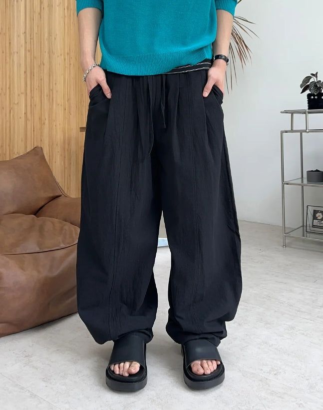 Diel Linen Pintuck Banding Pants