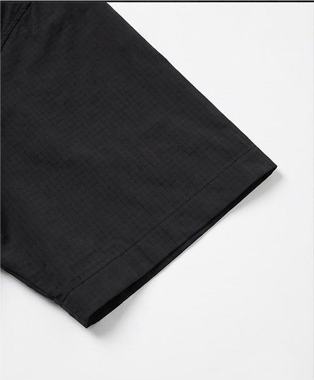 Lightweight Ripstop Nylon Short-Sleeve Shirt Black