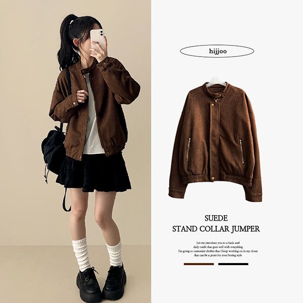 hijjoo(ハイチュー)の「Lynch Snapneck Suede Jumper Jacket(Jackets/Outerwear)」
