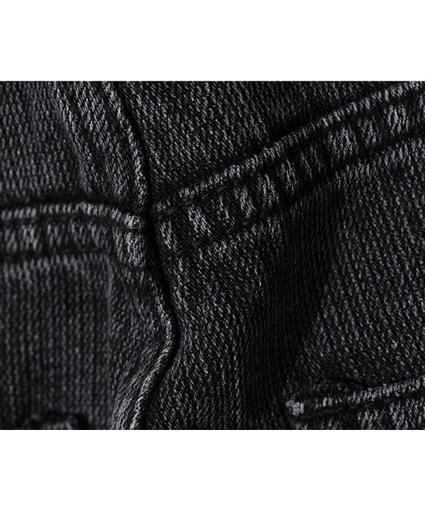 LB Chain Denim Wide Bermuda Shorts (Black)