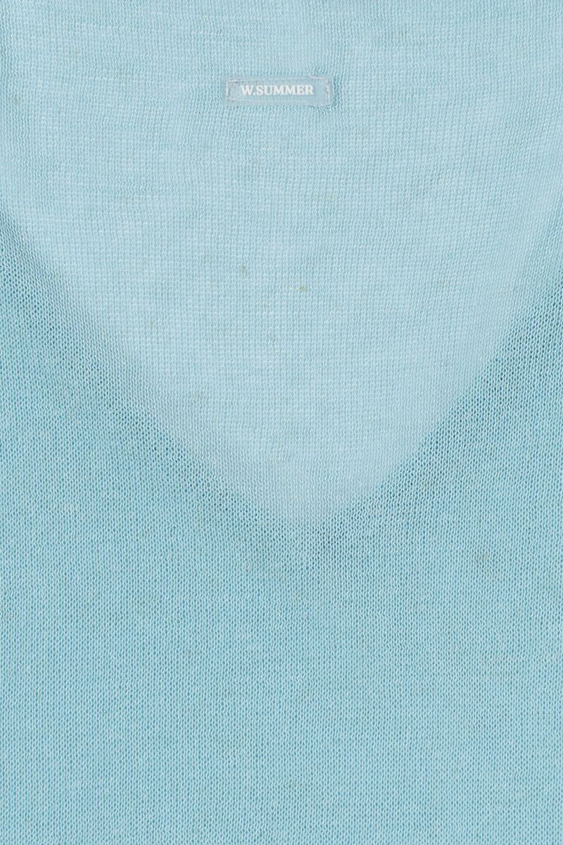 Button v-neck knit_skyblue