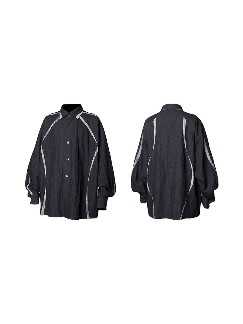RELABEL Three-dimensional Composition (rhythm) Imitates Denim Washing And Blending Patterns, Human Body Structure Segmentation Shirt