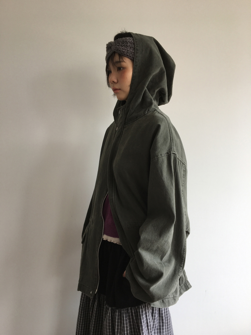 Morrow washed hooded field jacket (2color)