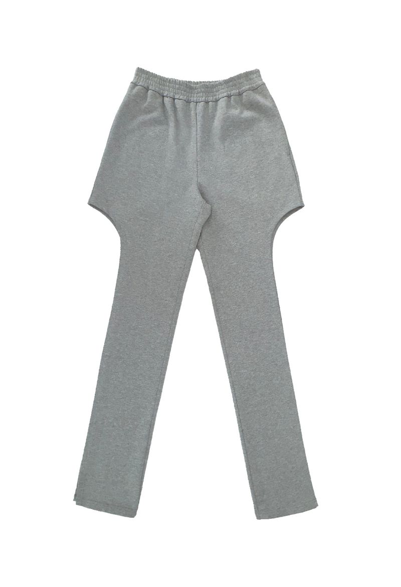 [MADE] BOTH SIDE CUT-OUT JERSEY PANTS GREY