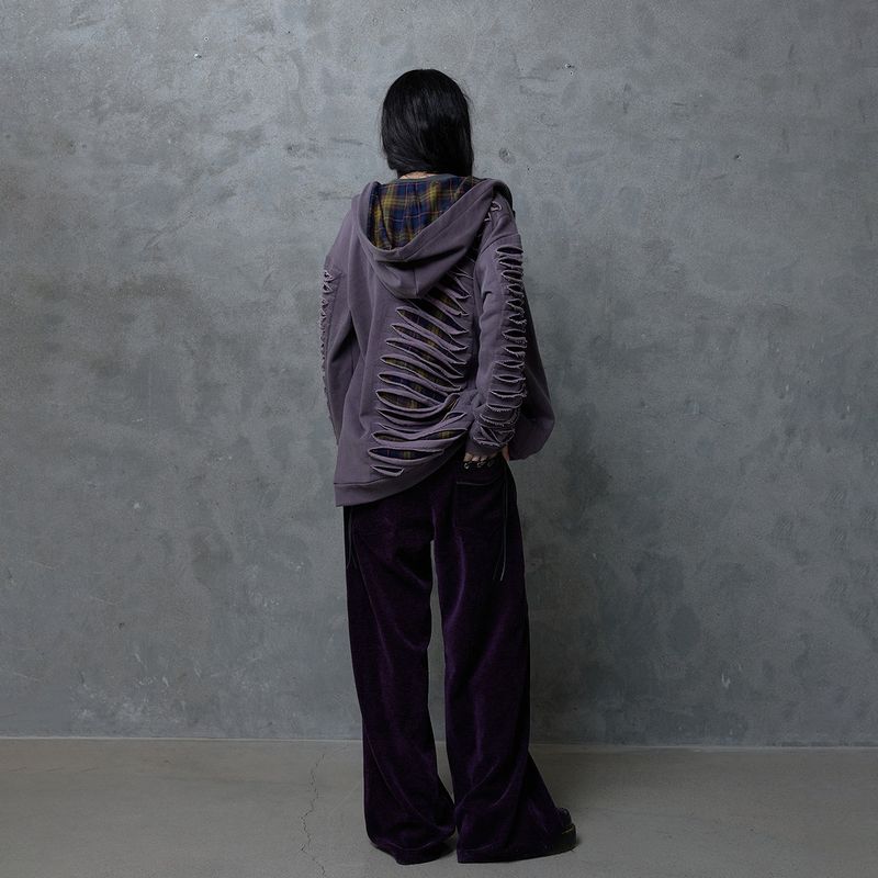 ZIP TEETH PANTS: PURPLE
