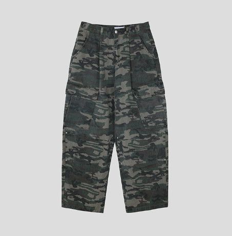 Pattern Rivet Pin Tuck Balloon Cargo Pants