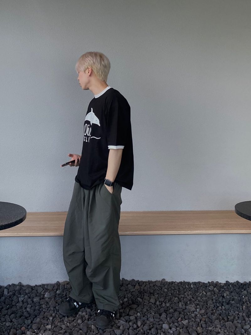 Nylon Basic Balloon Pants 3C