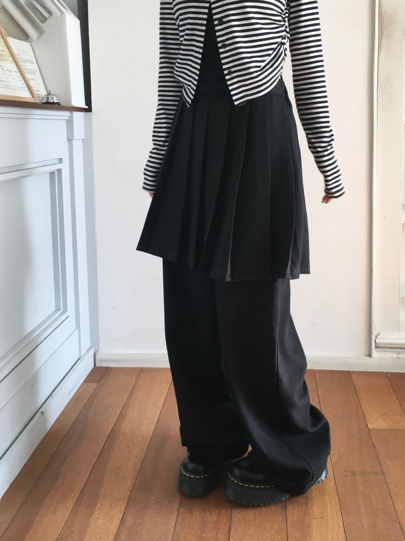 Formal Layered Pleated Skirt Pants (2c)