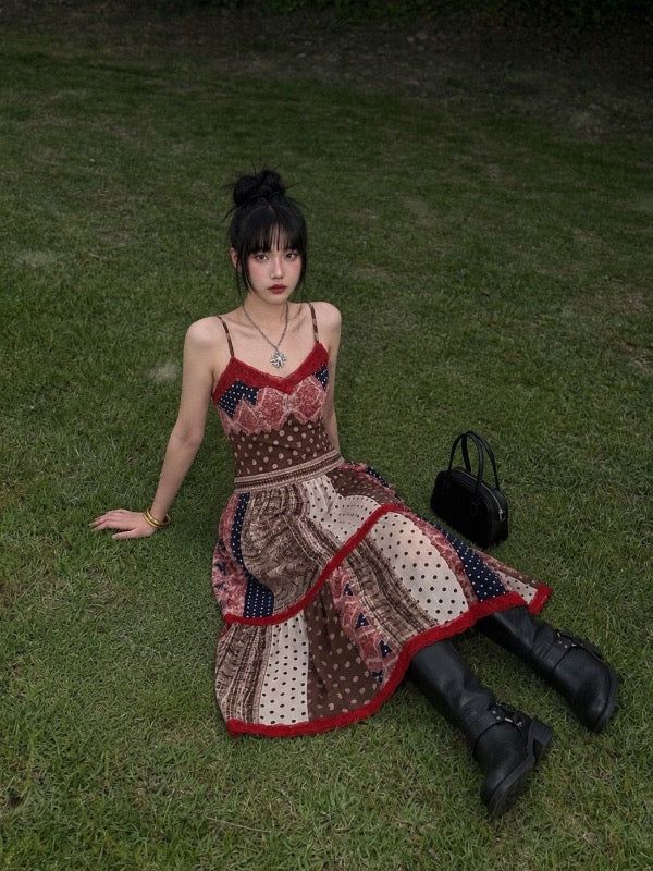 VIVIC（ビビク）の「ETHNIC PATCHWORK LACE MAXI DRESS（Dresses）」