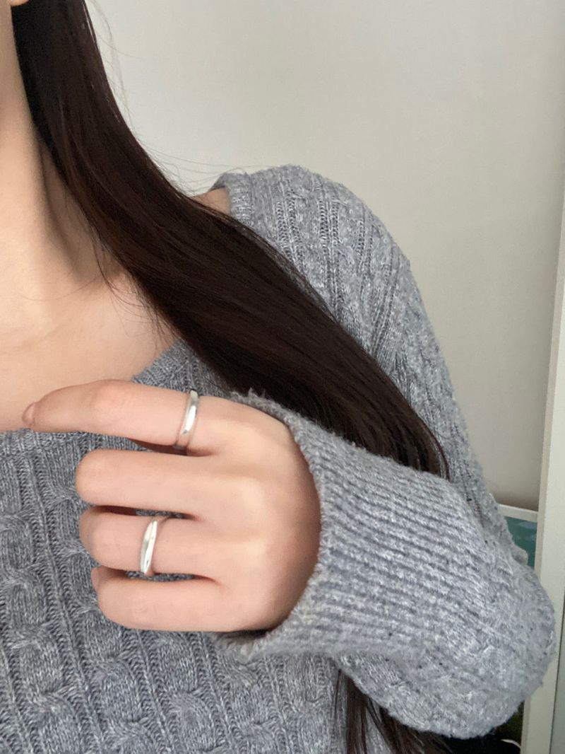 [3 set] modern volume layered ring set