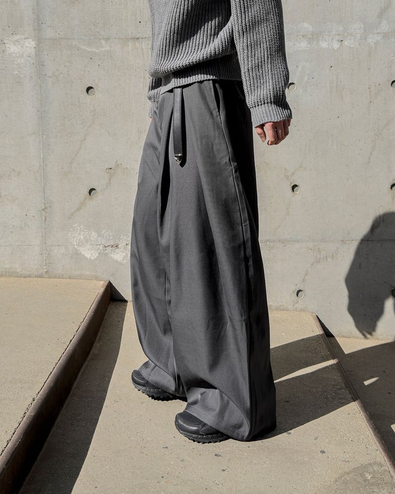 Ian Double-Pleat Wide Slacks