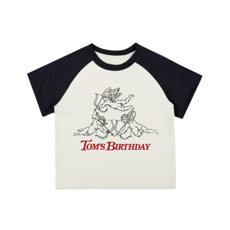 TOM'S BIRTHDAY（トムズバースデー）の「Cupid Raglan T-shirts BLACK（Tops）」