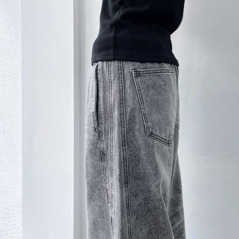 Stone Grey Denim Trousers