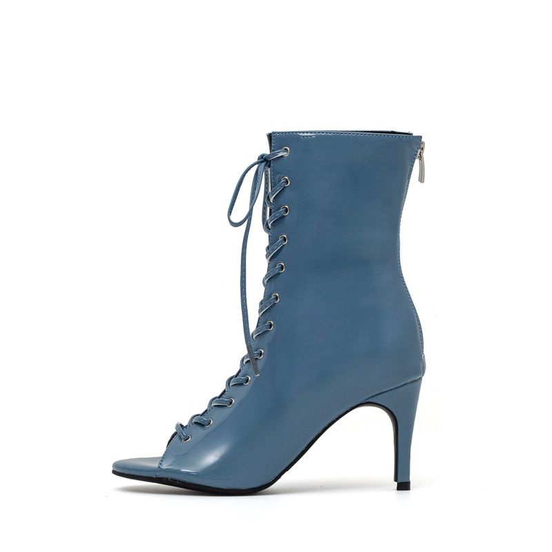 SSIMEEZ（シミズ）の「Patent Lace-Up Open Toe Heel(Dusty Blue)（Shoes）」