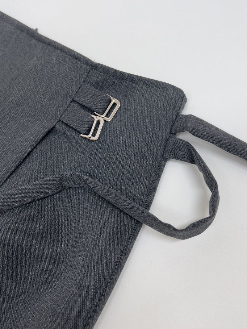 Two-buckle wrap H-line long skirt
