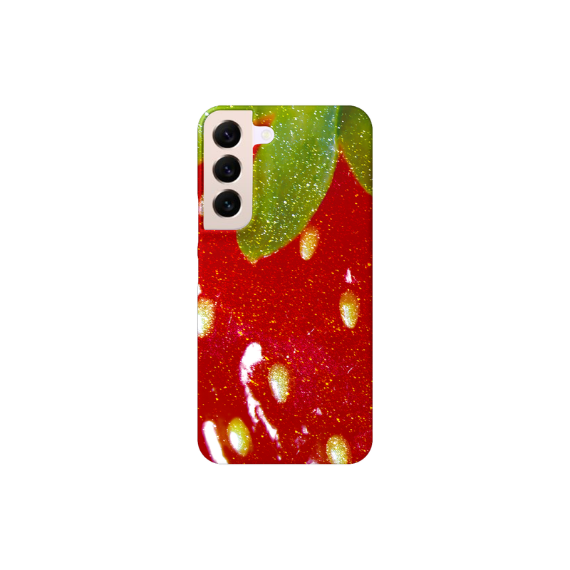 (glossy hard) Sparkling Strawberry phone case - Red