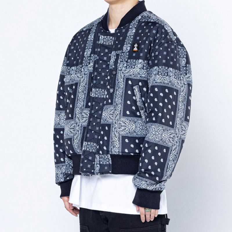 Dominant Paisley Reversible MA-1_Silver