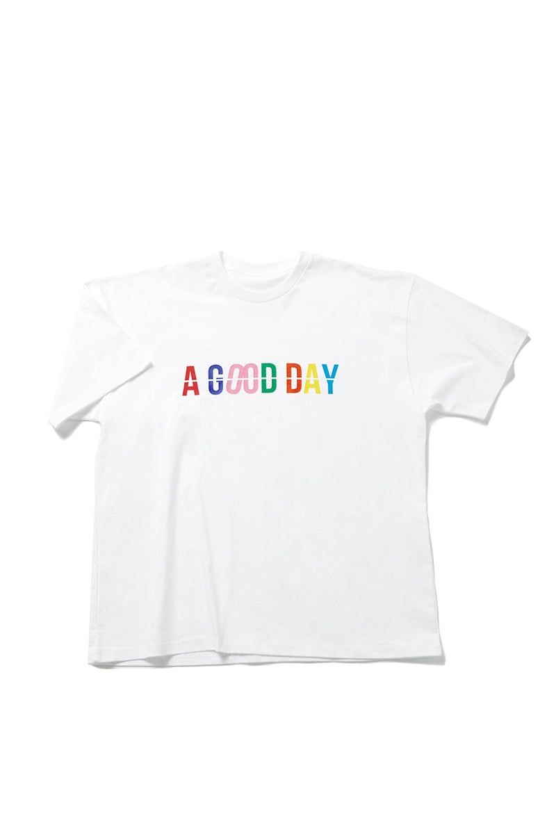 A GOOD DAY（ア グッドデイ）の「RAINBOW LOGO T-SHIRTS (WHITE)（Tops）」