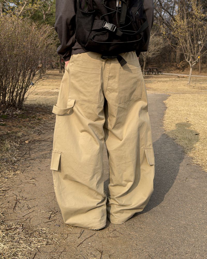 Utility Patch Wide Cargo Pants
