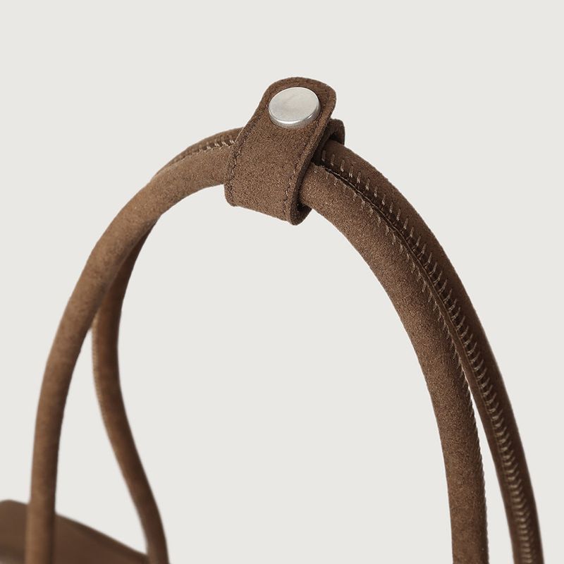 TWIN BAGUETTE SUEDE BAG (BROWN)