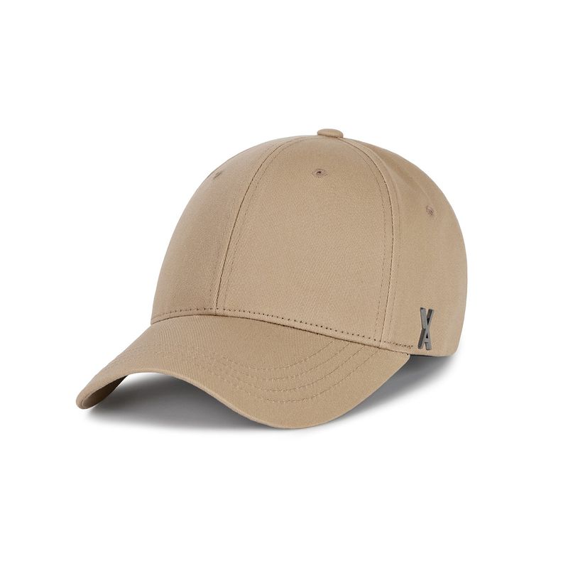Stud logo over fit ball cap BEIGE