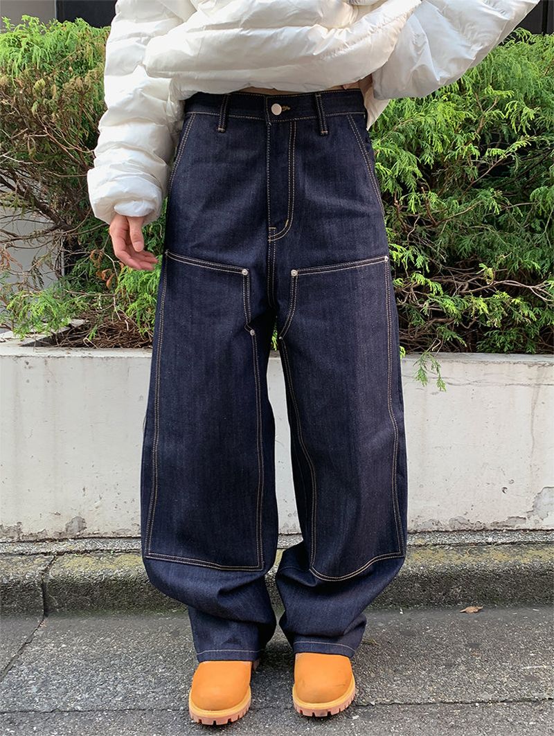 DOUBLE KNEE RAW JEANS (2C)